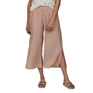 Patagonia Garden Island Striped Hemp Wide Leg Pull On Pant Sz L